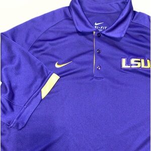 Nike Golf LSU Louisiana State University Tigers SS Polo Shirt Men’s L EUC  0033